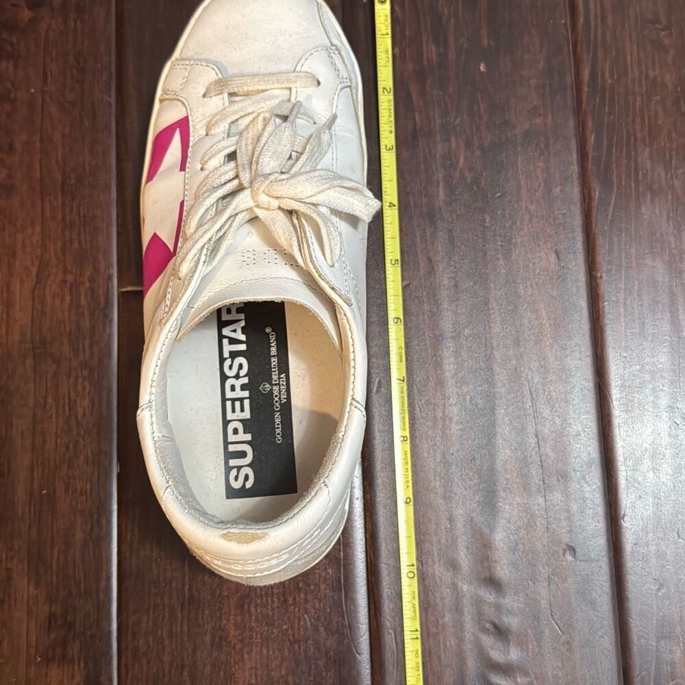Golden Goose superstar White / Pink leather women's sneakers size 35 - Picture 7 of 9
